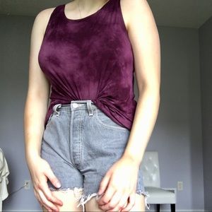 Purple Tie-dye American Eagle Tank Top